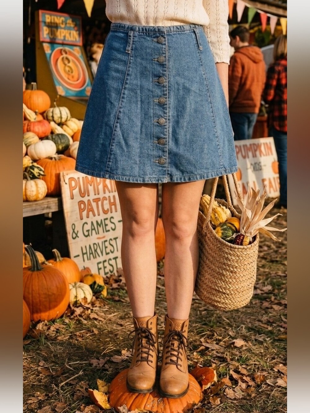 L.A. Blues Classic Blue A-Line Skirt